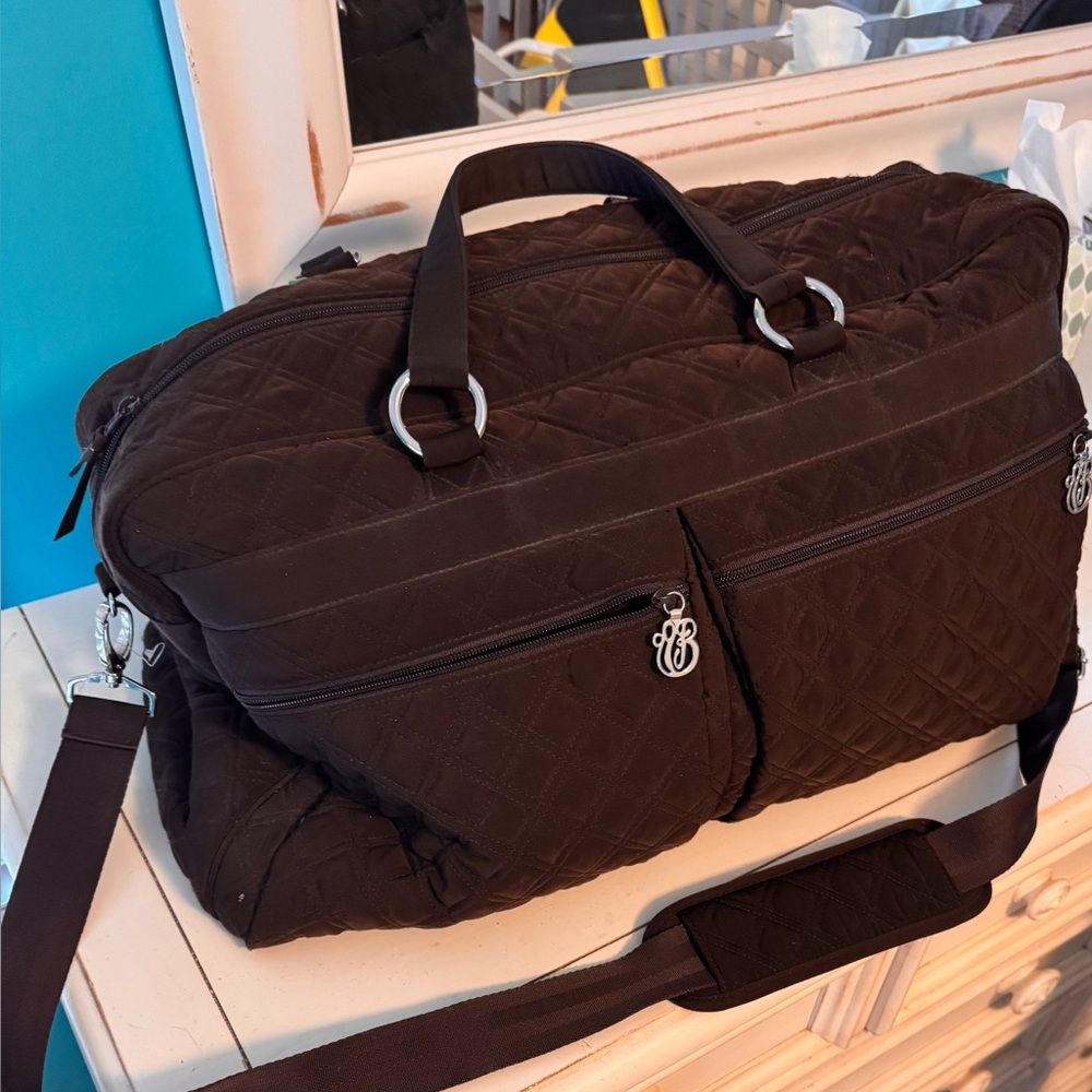 Quilted Vera  Bradley weekender  Travel Bag